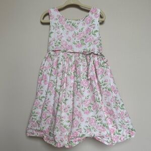 Floral Pink and Green Kids Dress